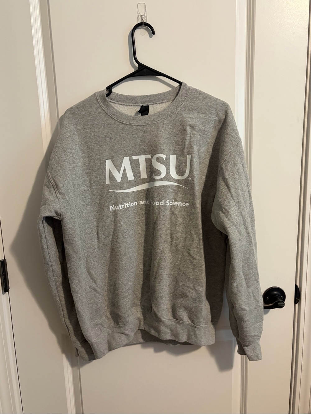 American Apparel Gray Crewneck Sweatshirt with White MTSU Logo